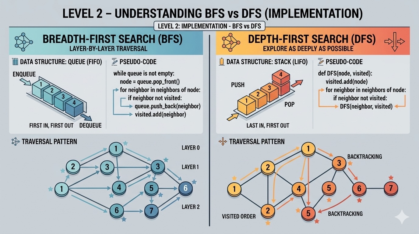 Understanding BFS vs DFS: The Maze Explorers | SoftwareInLevels
